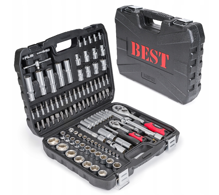 Набір інструментів BEST BK108011 108 шт CrV 1/2 1/4 універсальний комплект інструментів, фото 1