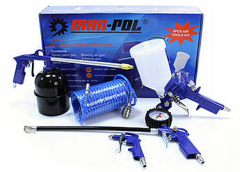 Набір для фарбування пневматичний 5 од MAR-POL набір пневмоінструментів