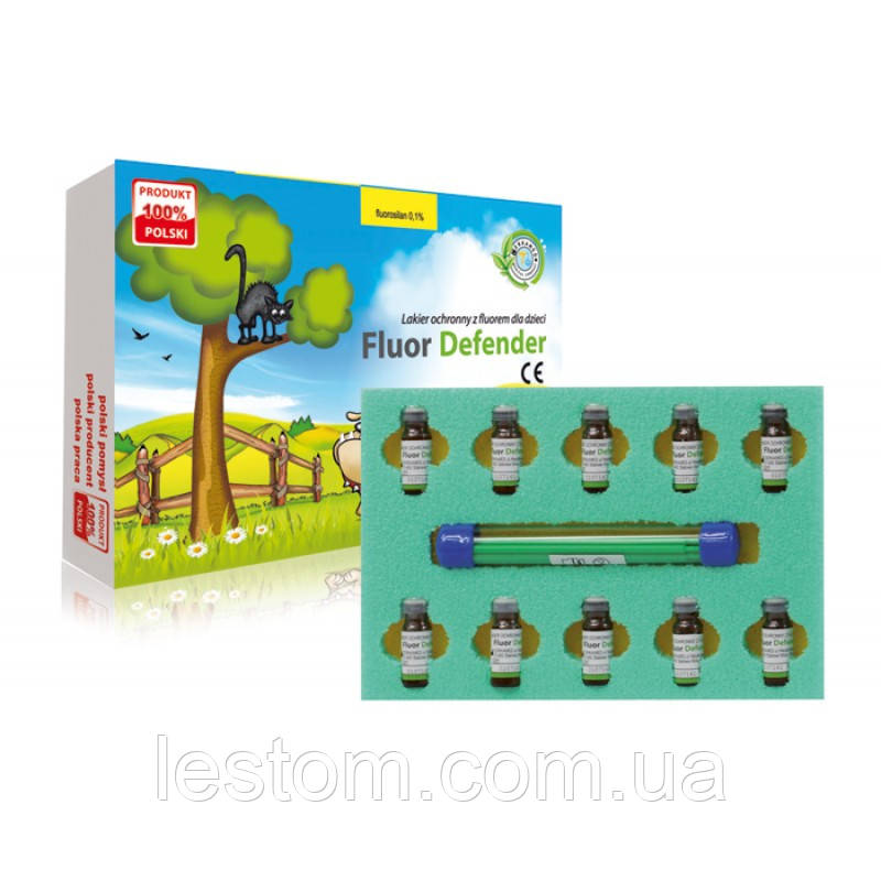 FLUOR DEFENDER maxi ( Флюр Дефендер - фторирующий лак ) Cerkamed, 10x1 мл