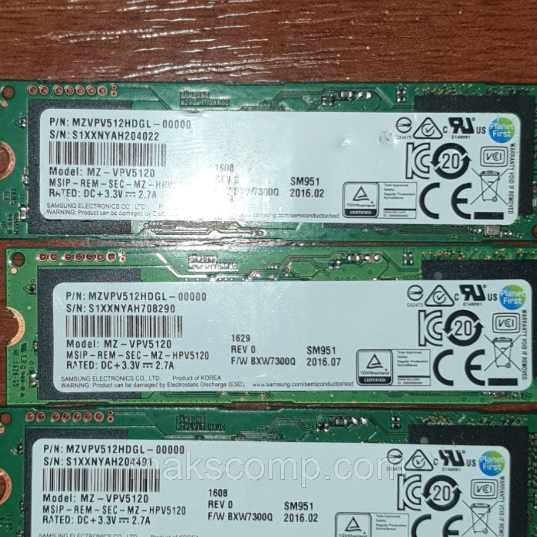 SSD Samsung SM951 512Gb m.2 NVMe (MZVPV522HDGL)(б/у)