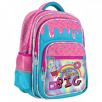 Шкільний рюкзак для дівчинки з ортопедичною спинкою YES S-37 Dream Crazy 38х29х14см Рожевий (558164)+Подарунок