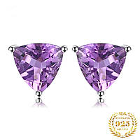 Серебряные женские серьги 925 пробы с кристаллами аметиста "La Magic amethyst"