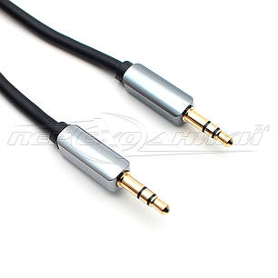 Аудіокабель AUX 3.5 mm jack (преміум якість), 1 м, фото 1