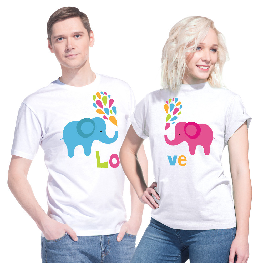 Парні футболки для закоханої пари "Слоники Love"
