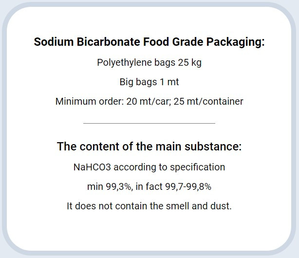 Качественные показатели пищевой соды производства ETI Soda (Турция)