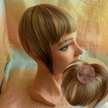 Чілка чубчик накладна на защіпках (кліпсах) русява міліровка 10-028- 8Н124