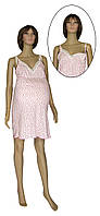 Ночная рубашка с кружевом для беременных, кормящих, в роддом 20002 Klipsa коттон светло-розовая с сердечками