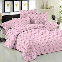 Комплект полуторний рожевий, бязь - простирадло 150*220см, підодіяльник 220*150см, 2 наволочки 70*70см