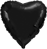 Фольгована кулька серце чорний 18" Китай