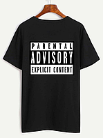 Мужская футболка "Parental advisory" черный, XXL