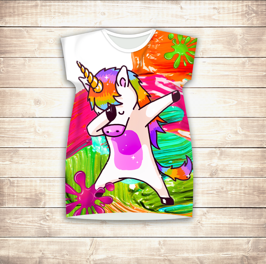 Плаття-туніка 3D для дівчат Unicorn Dab