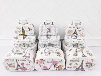 Набір із 3 шкатулок овал на блискавці з ручкою