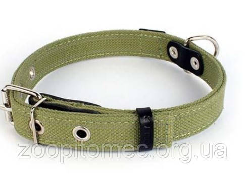 Брезентовий нашийник для собак Collar (Колар) х/б подвійний зі світловідбивною ниткою (ш 20 мм, д 31-41 см), фото 1
