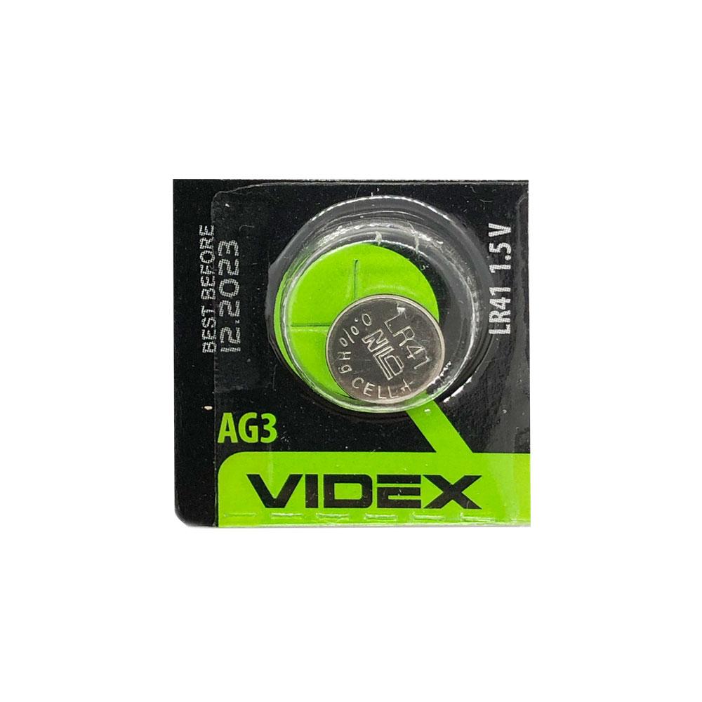 Годинникова батарейка LR736 / 192 / LR41 / AG3 Videx Alkaline (1.5v) 1шт.
