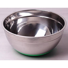 Миска Kamille d-28 х 13 см із нержавіючої сталі із силіконовим дном Kam-4351