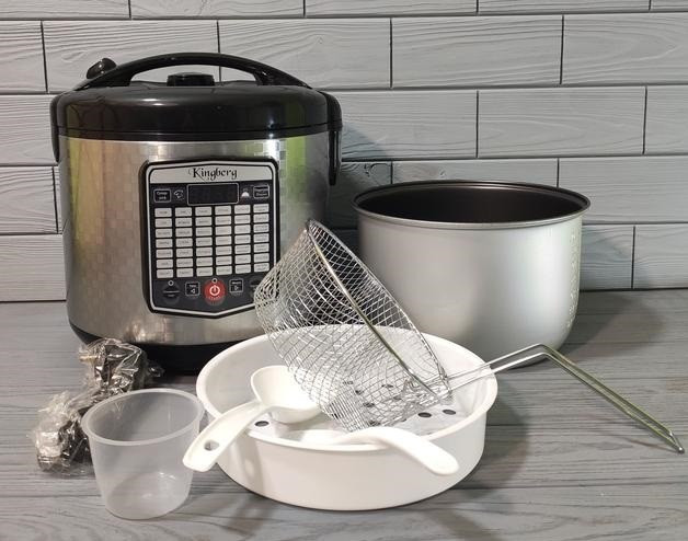 Мультиварка Kingberg KB2001 Silver Steel з фритюрницею (5 л, 43 програми, тефлон)