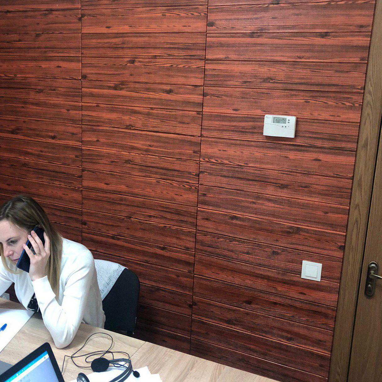 3д панель декоративная Красное Дерево (самоклеющиеся 3d панели для стен ...