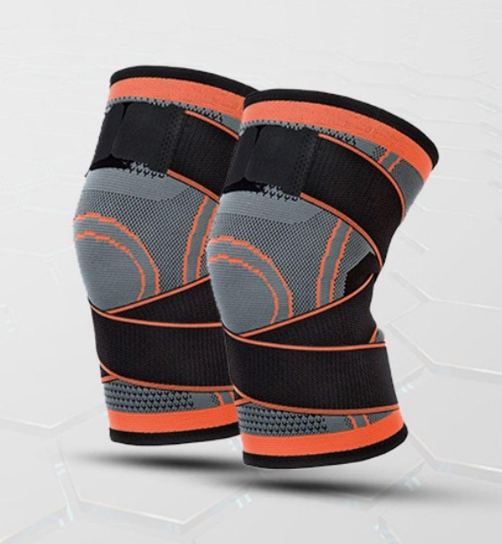 Бандаж колінного суглоба Сірий з оранжевим, S 1 шт.