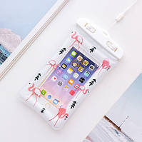 Чохол для телефону з повітряним обідком Водонепроникний Білий з фламінго