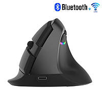 Беспроводная вертикальная мышь Delux M618 Mini Bluetooth + Wi-Fi - Case&Glass