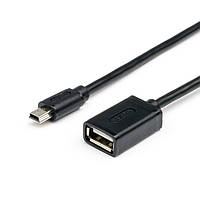 Кабель USB 2.0 AF/Mini-B OTG 0,1m ATCOM Черный (12822)