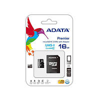 Карта пам'яті ADATA microSDHC 16GB C10 UHS-I A1 + SD