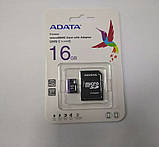 Карта пам'яті ADATA microSDHC 16GB C10 UHS-I A1 + SD, фото 2