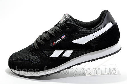 Кросівки чоловічі в стилі Reebok Classic Leather, Black\White, фото 1