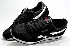 Кросівки чоловічі в стилі Reebok Classic Leather, Black\White, фото 4