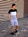 Спортивний літній чоловічий комплект футболки шорти бавовна триколірна весна літо Київ, фото 5