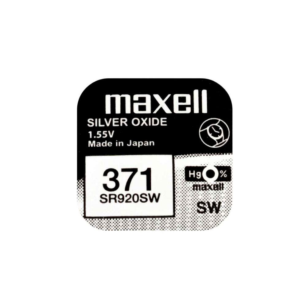 Годинникова батарейка 371 / SR 920 SW / AG6 Maxell Silver Oxide (1.55v) 1шт.