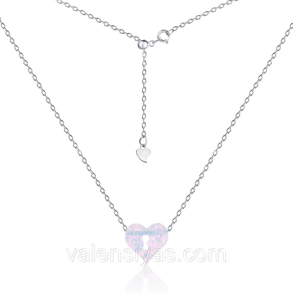 Срібне кольє — серце на ланцюжку Кл2ОПБ/430