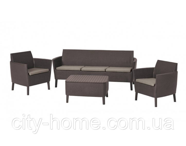 Комплект садових меблів Keter Salemo 3 seater set, коричневий