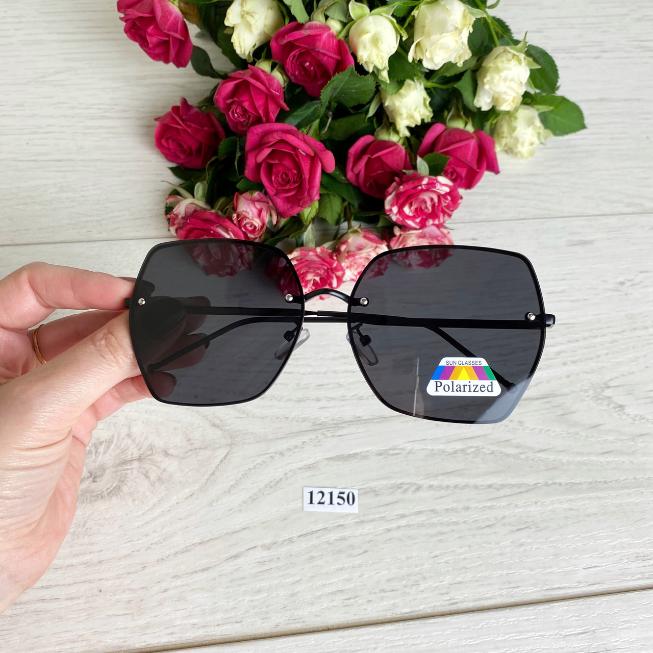 Черные солнцезащитные очки с поляризованной линзой - фото 4 - id-p1185680304