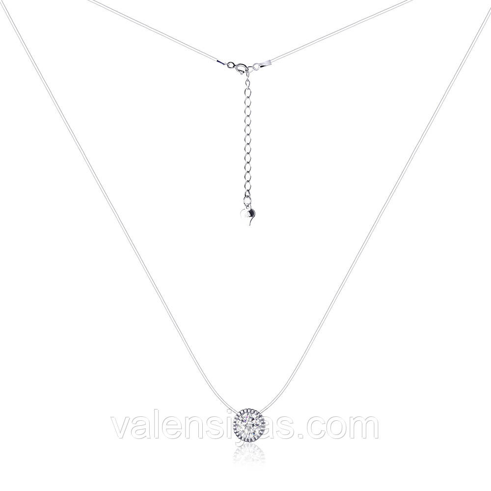 Срібне кольє-камінець на волосіні Кл2Ф/424-38