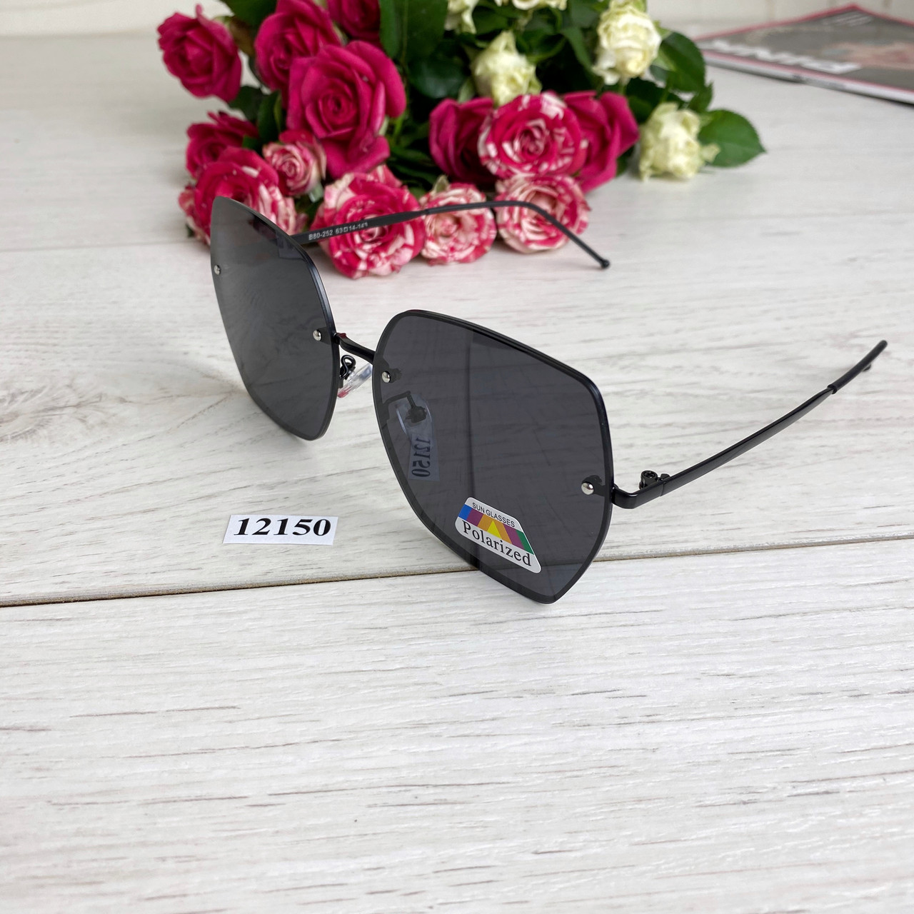 Черные солнцезащитные очки с поляризованной линзой - фото 6 - id-p1185680304