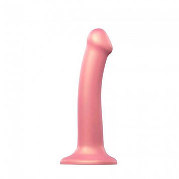 Насадка для страпону Strap-On-Me Mono Density Dildo Rose M, діам. 3,3 см, одношаровий силікон, гнучк Bomba💣