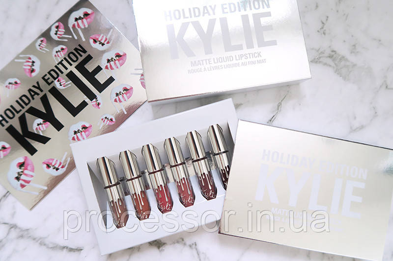 Набір матових рідких помад Kylie Holiday Edition 6шт Оригінал! Made in U. S. A.