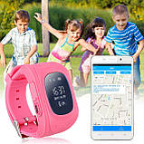 Дитячі смарт-годинник Q50 з GPS трекером рожеві, фото 4