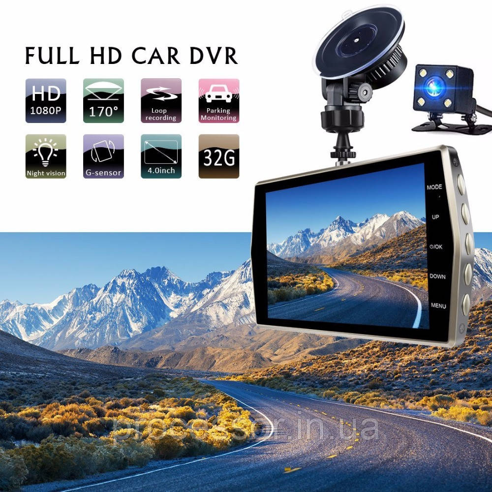 Авторегідратор DVR Full HD нічна підсвітка Kronos дві камери (з камерою заднього огляду) IT-520