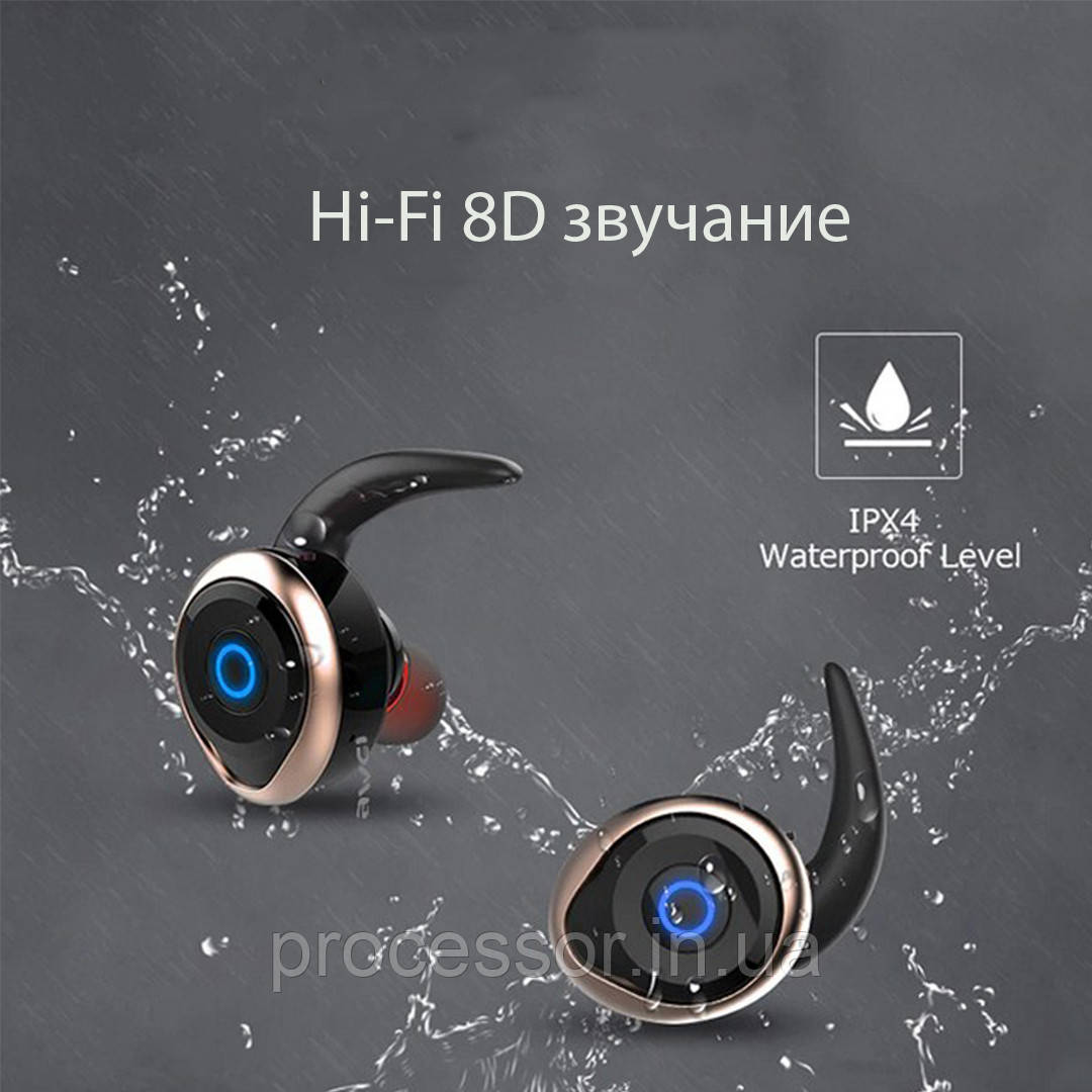 Спортивні вакуумні блютуз навушники безпровідні AWEI T-1 Twins Earphones Bluetooth затички