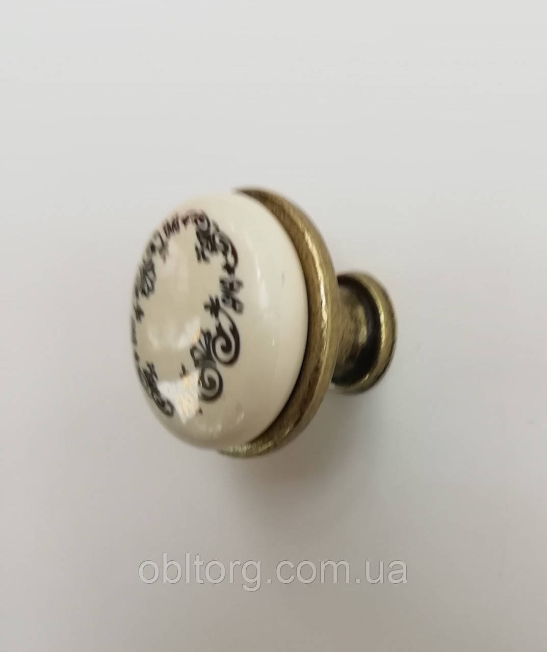 Ручка меблева скоба GIFF GP193 антична бронза / фарфор, фото 1