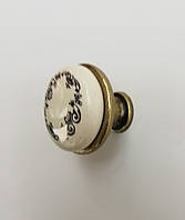 Ручка меблева скоба GIFF GP193 антична бронза / фарфор