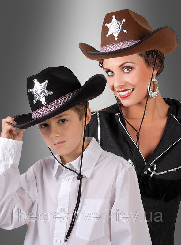 Жіночий ковбойський капелюх чорного або коричневого кольору