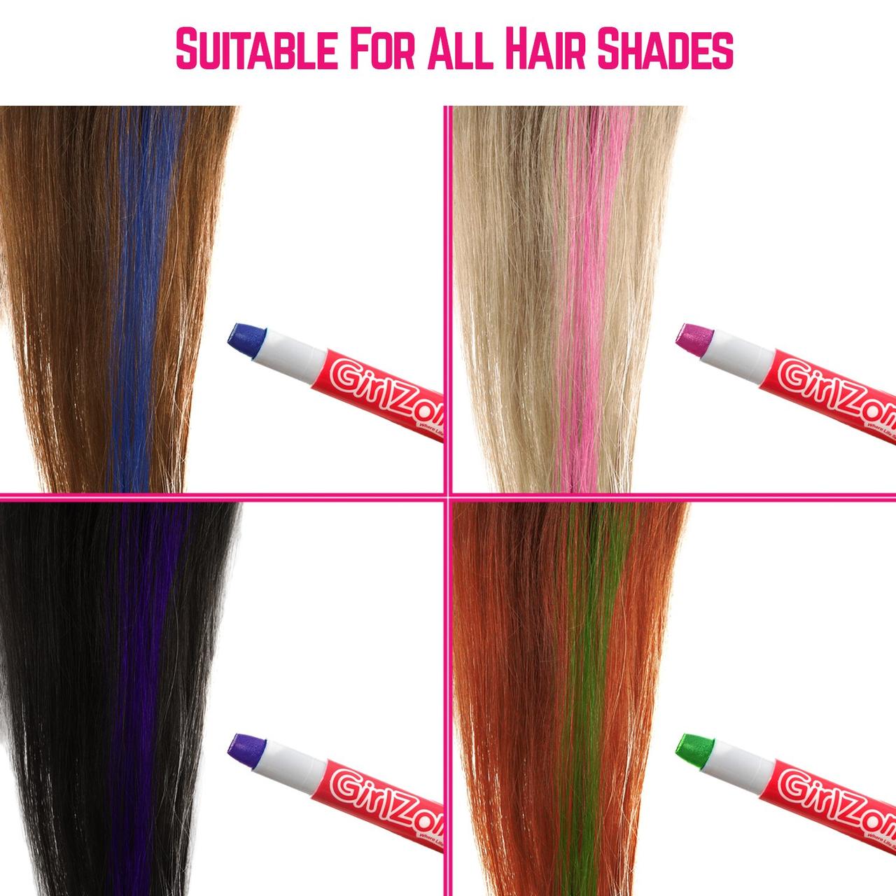 Цветные карандаши мелки для волос GirlZone Hair Chalk Set For Girls качество супер яркие волосы - фото 4 - id-p1185781295