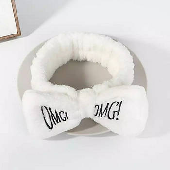 Пов'язка для волосся з написом OMG біла