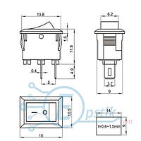 KCD1-11 переключатель 3A 250V 2pin белый