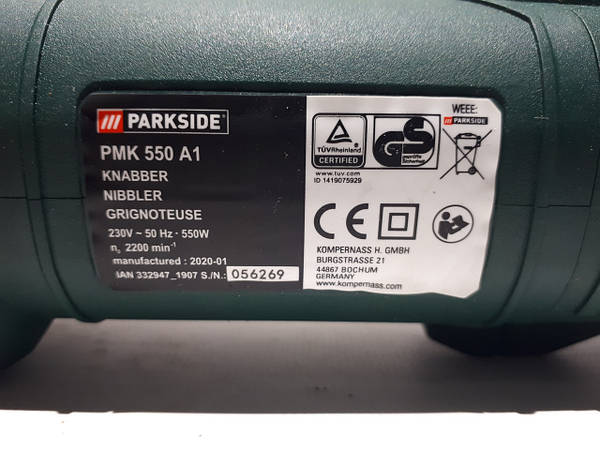 Lidl grignoteuse parkside 550w on sale pmk 550 a1