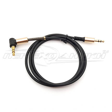 Аудіокабель AUX 3.5 mm jack 1 м, кутовий, фото 3