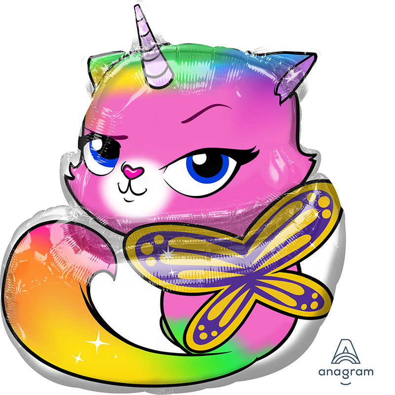 A 22" Rainbow Butterfly Unicorn Kitty (Радужна Метелик Кіт Єдиноріг)